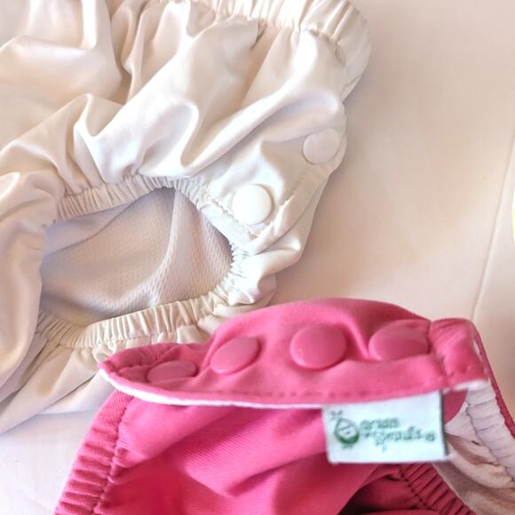 Green Sprouts Swim Diaper Cover Baby Girls Sz 12-18m Daisy Pink White - Picture 2 of 4